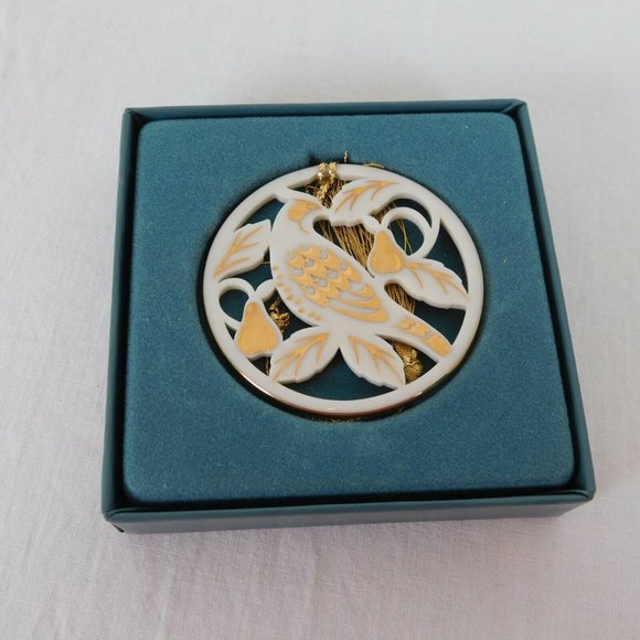 Lenox 12 Day Christmas Ornament Partridge Pear Tree Ceramic Original Box Vintage - Picture 5 of 7